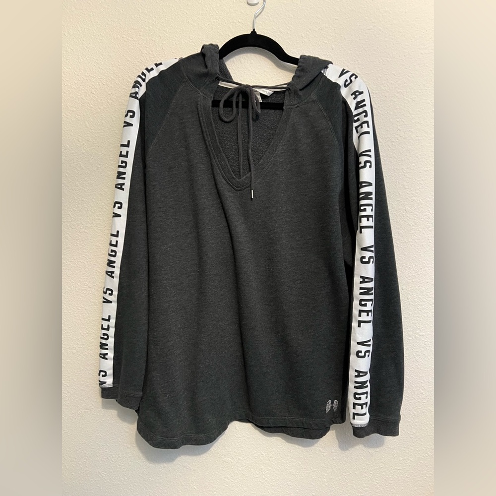 #129 Victoria's Secret Charcoal Gray Sweater Hoodie Large